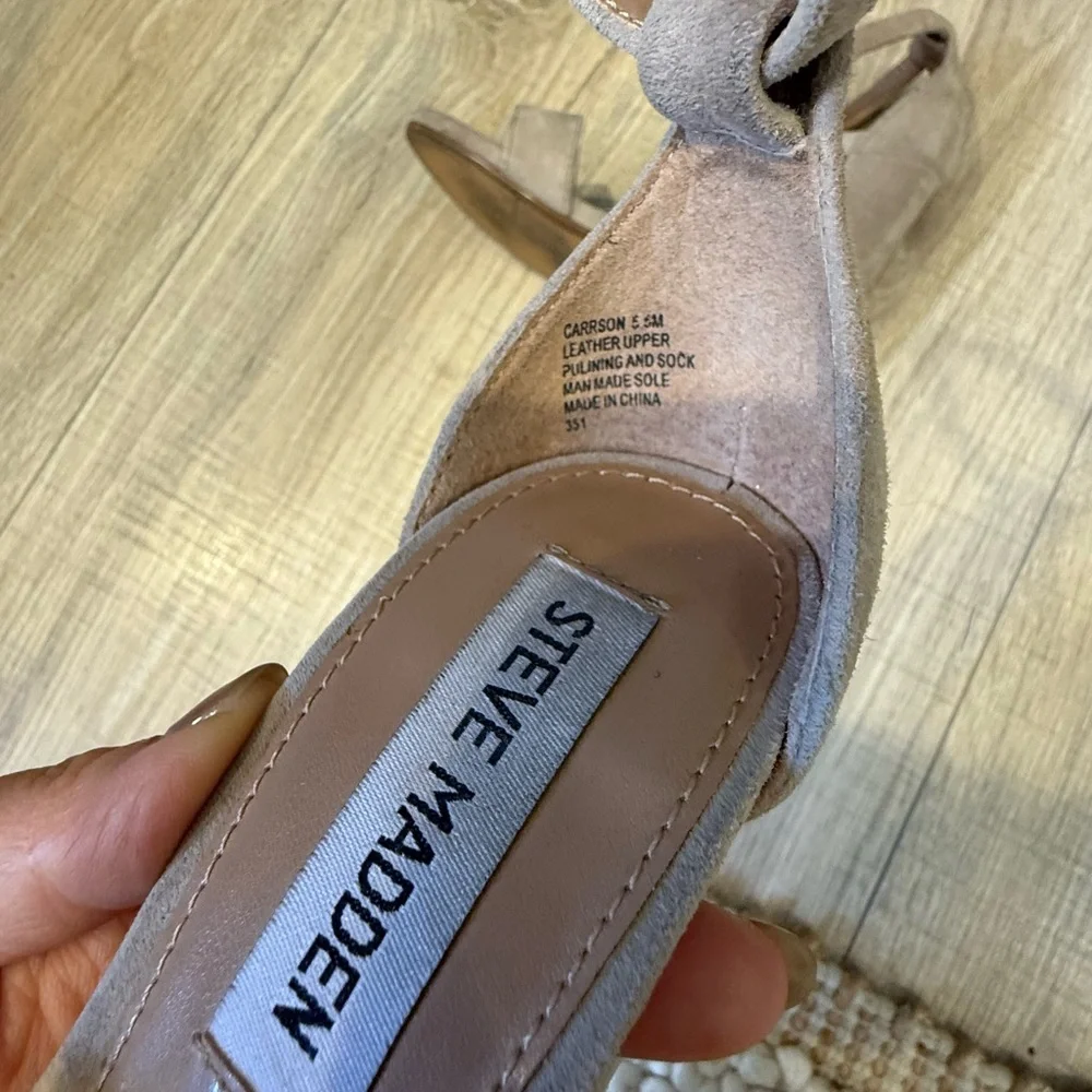 Steve Madden Gray Heeled Sandals with Block Heel size 5.5
